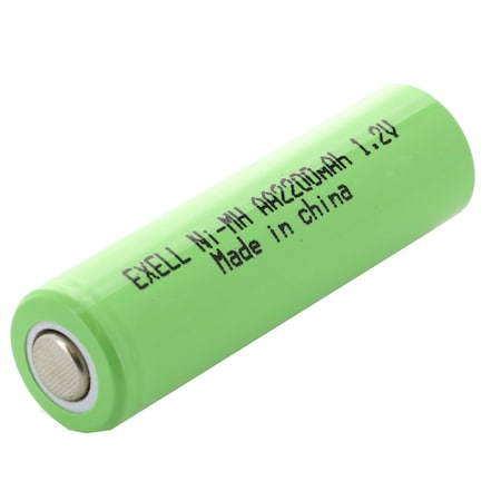 Exell Battery 1.2V AA 2200mAh Rechargeable NIMH Flat Top Battery EBC-502-0